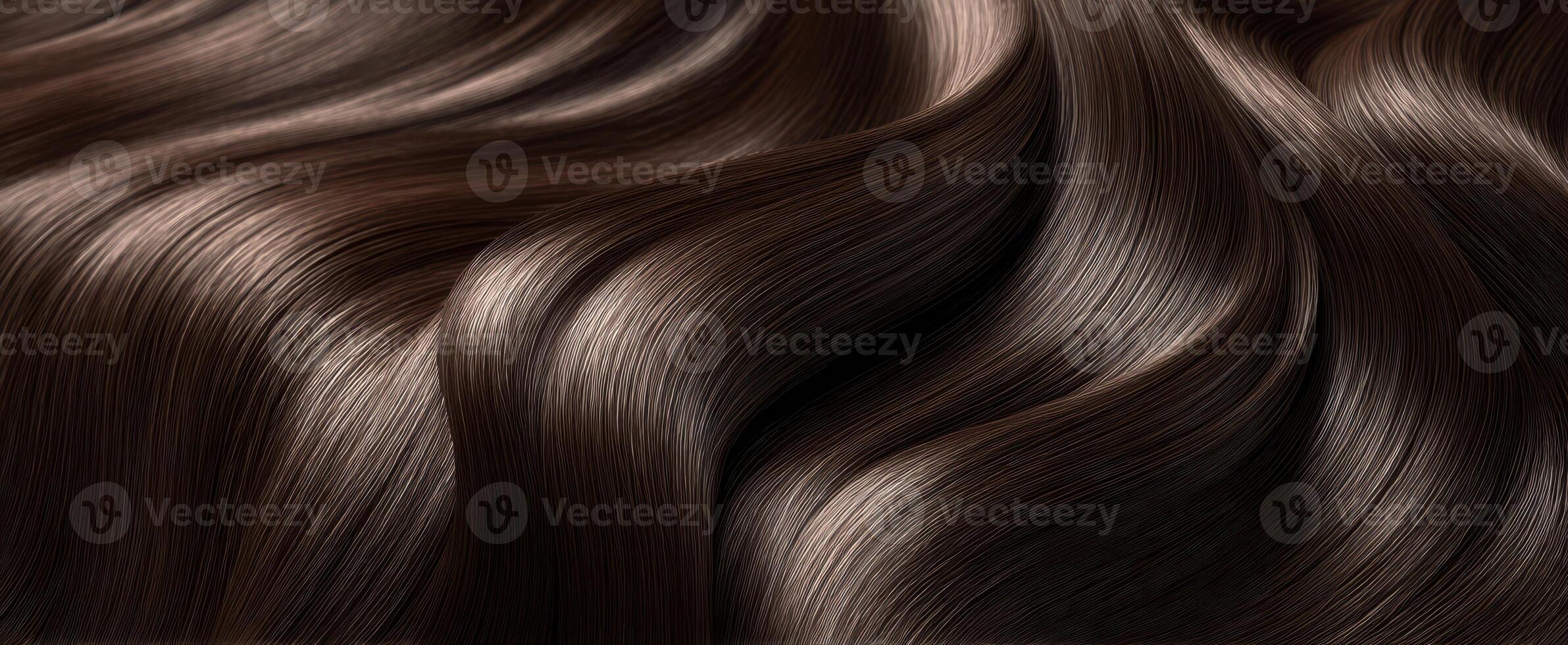 The Luscious Waves of Shiny Brown Hair in Elegant Flow photo
