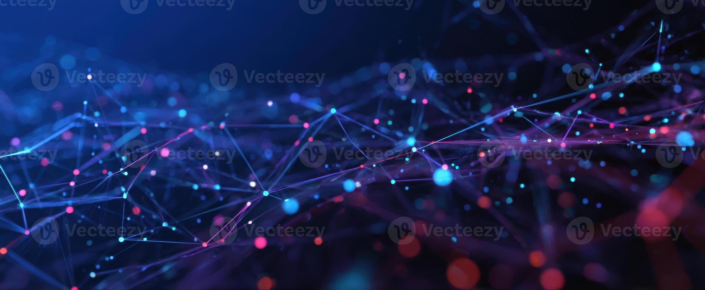 The vibrant network of glowing particles representing digital connections and innovation. photo