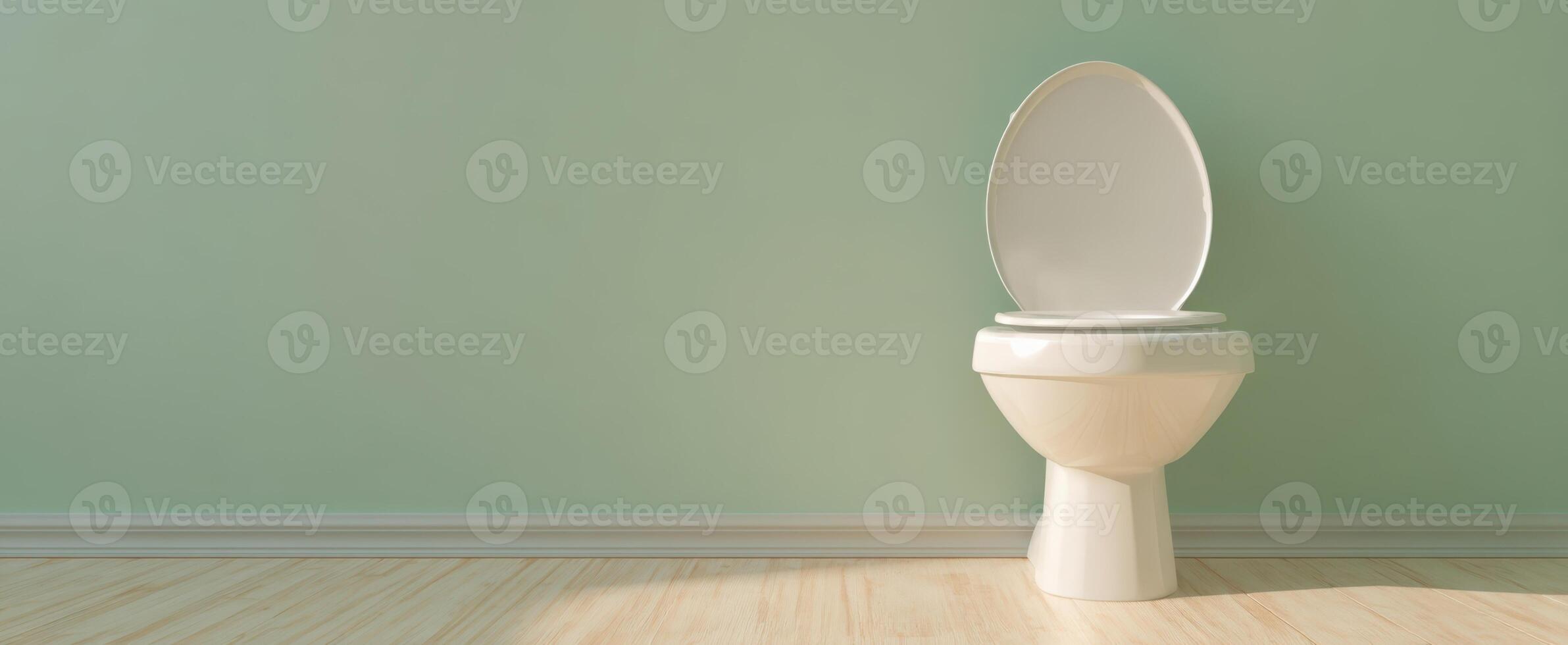 The modern toilet in a minimalistic bathroom interior design setting photo