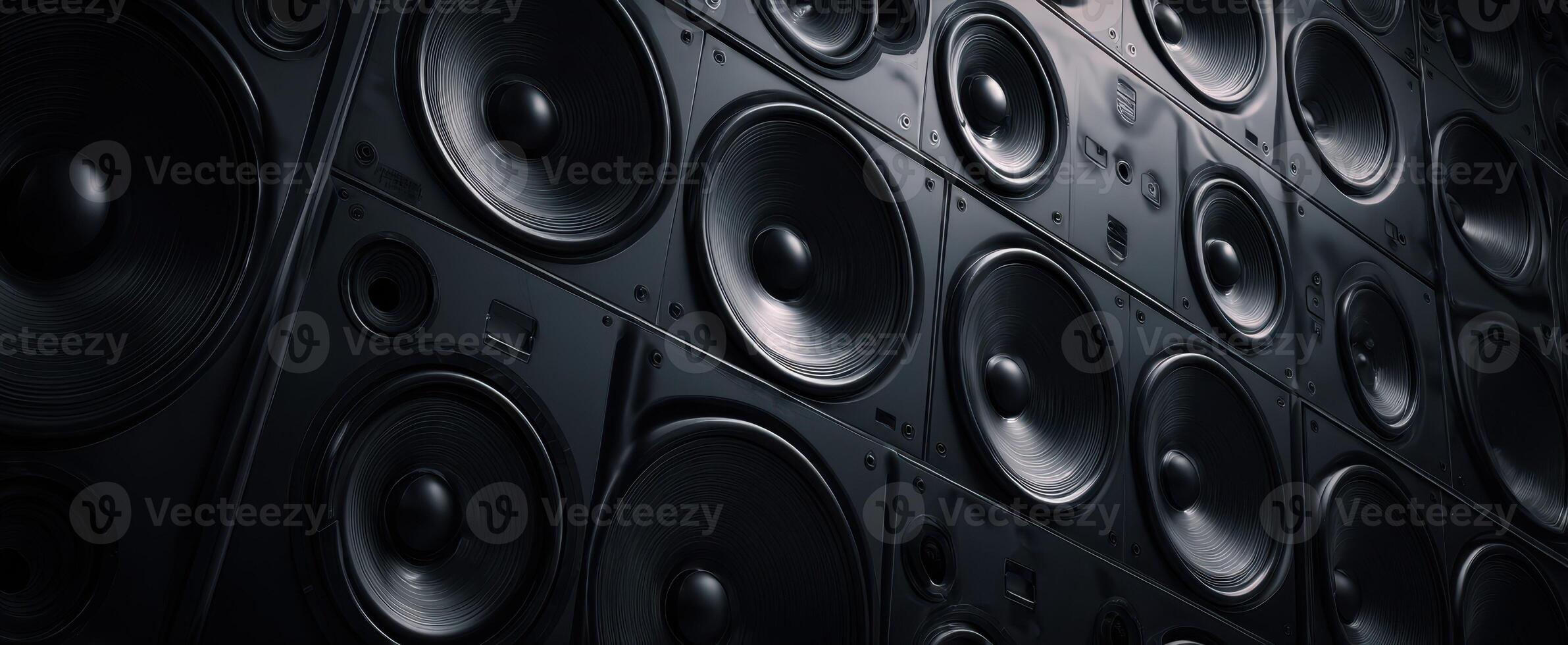 The array of powerful speakers creating immersive sound experiences. photo
