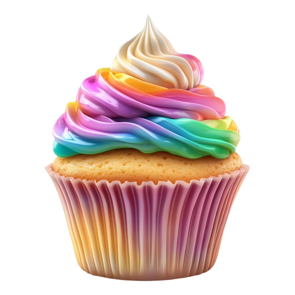 Colorful Cupcake With Icing png