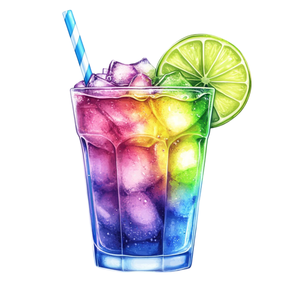 Rainbow Shaved Ice Cup png