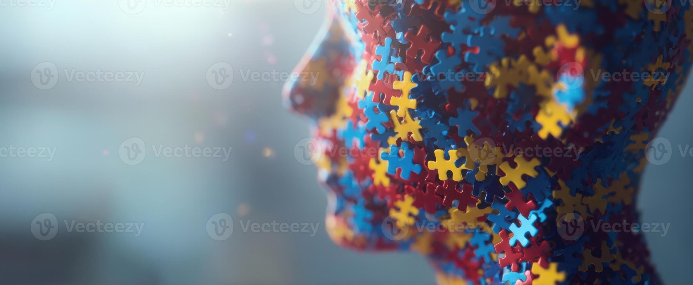 The Puzzle-Inspired Face Represents Creativity and Individuality in Art photo