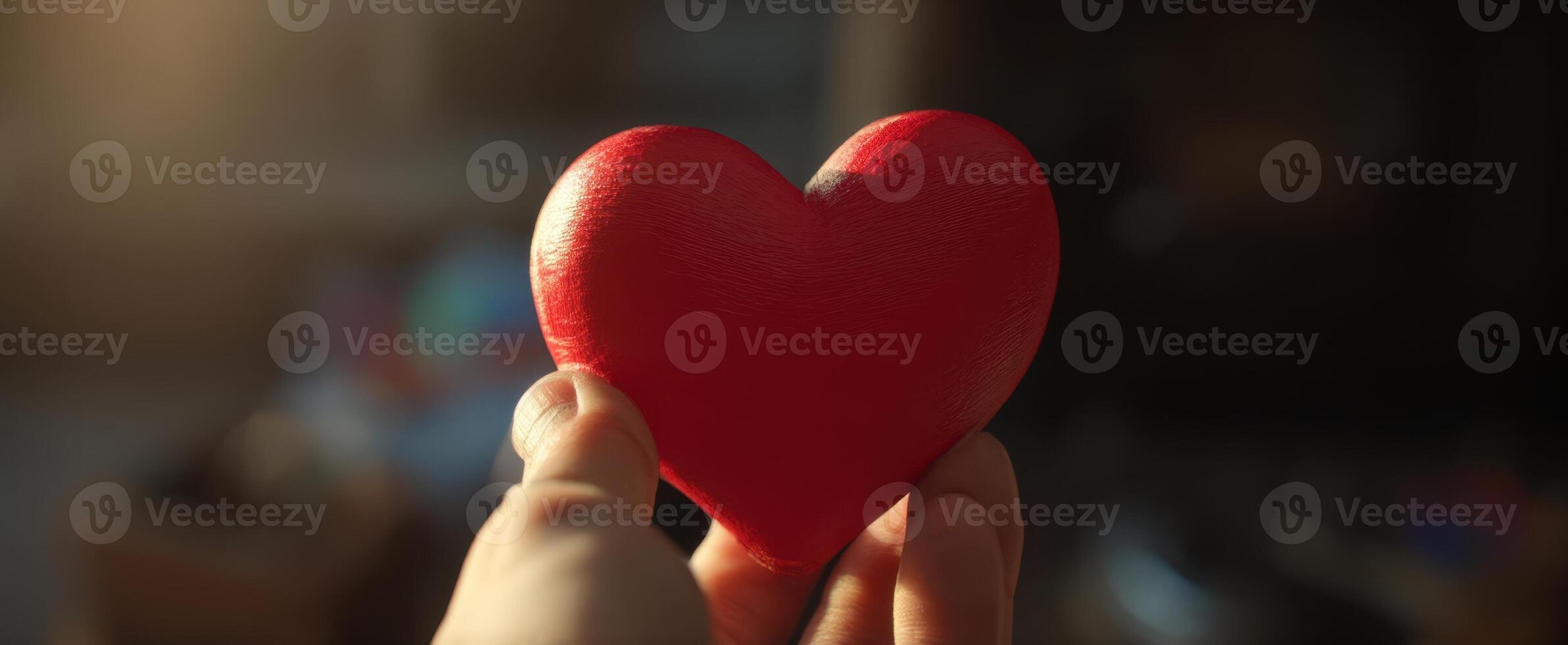 The heart symbolizes love and connection in a warm, comforting setting. photo