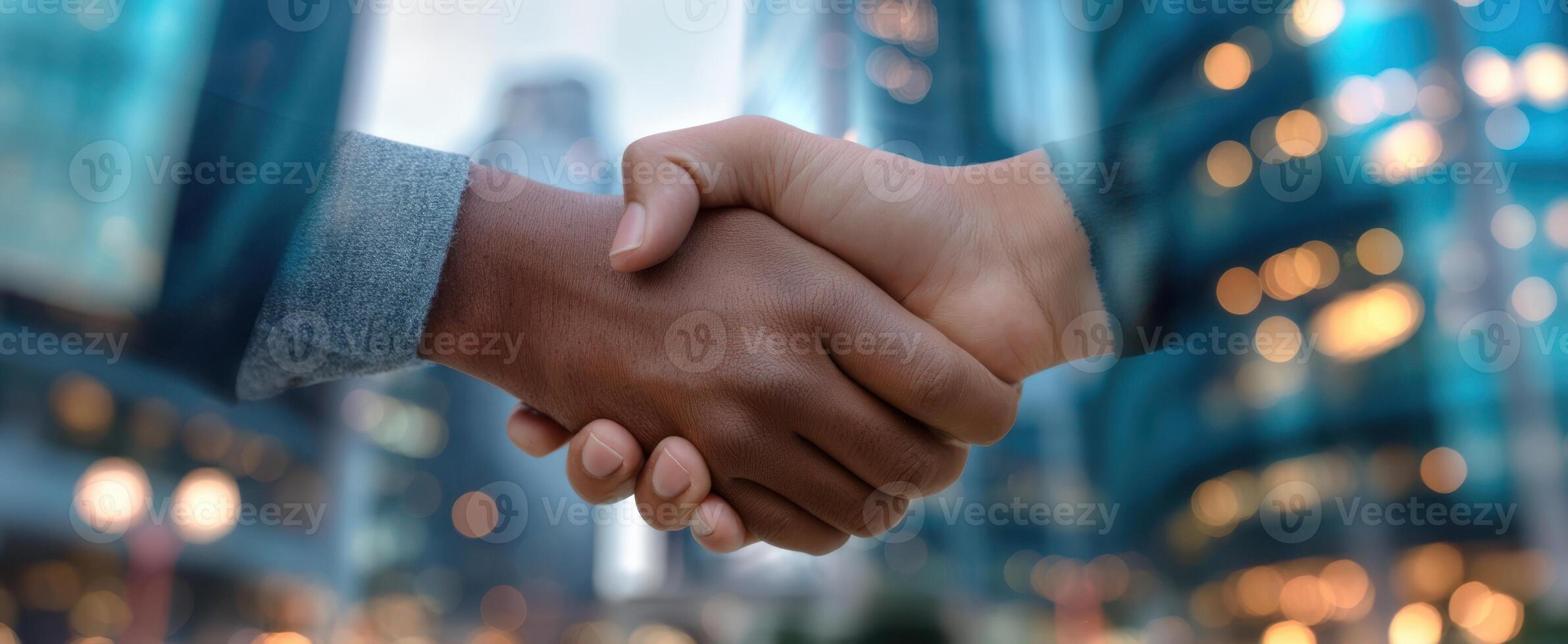 The Strong Handshake Symbolizing Unity and Collaboration in a Business Environment photo