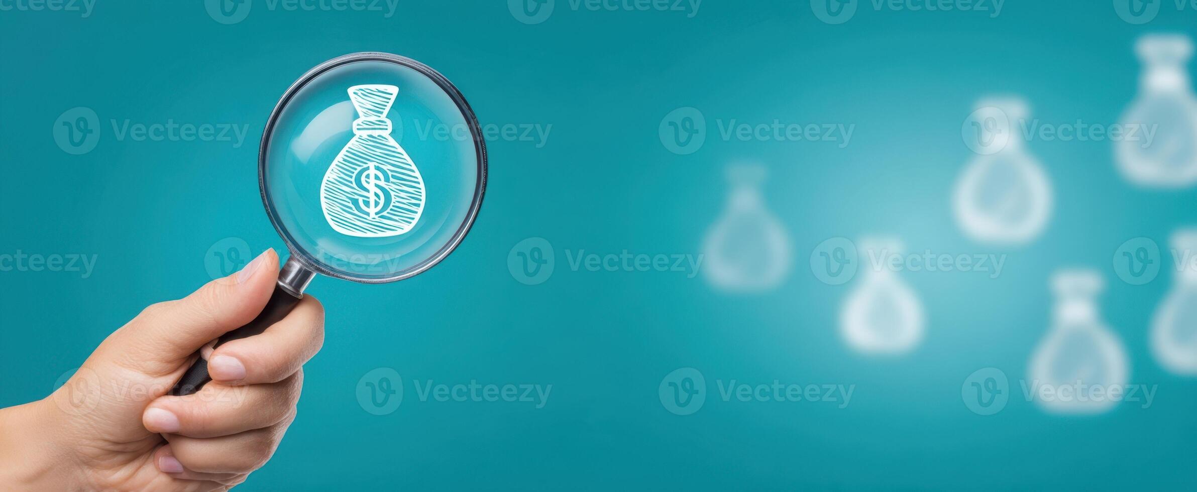 The Magnifying Glass Highlighting Financial Growth and Investment Opportunities photo