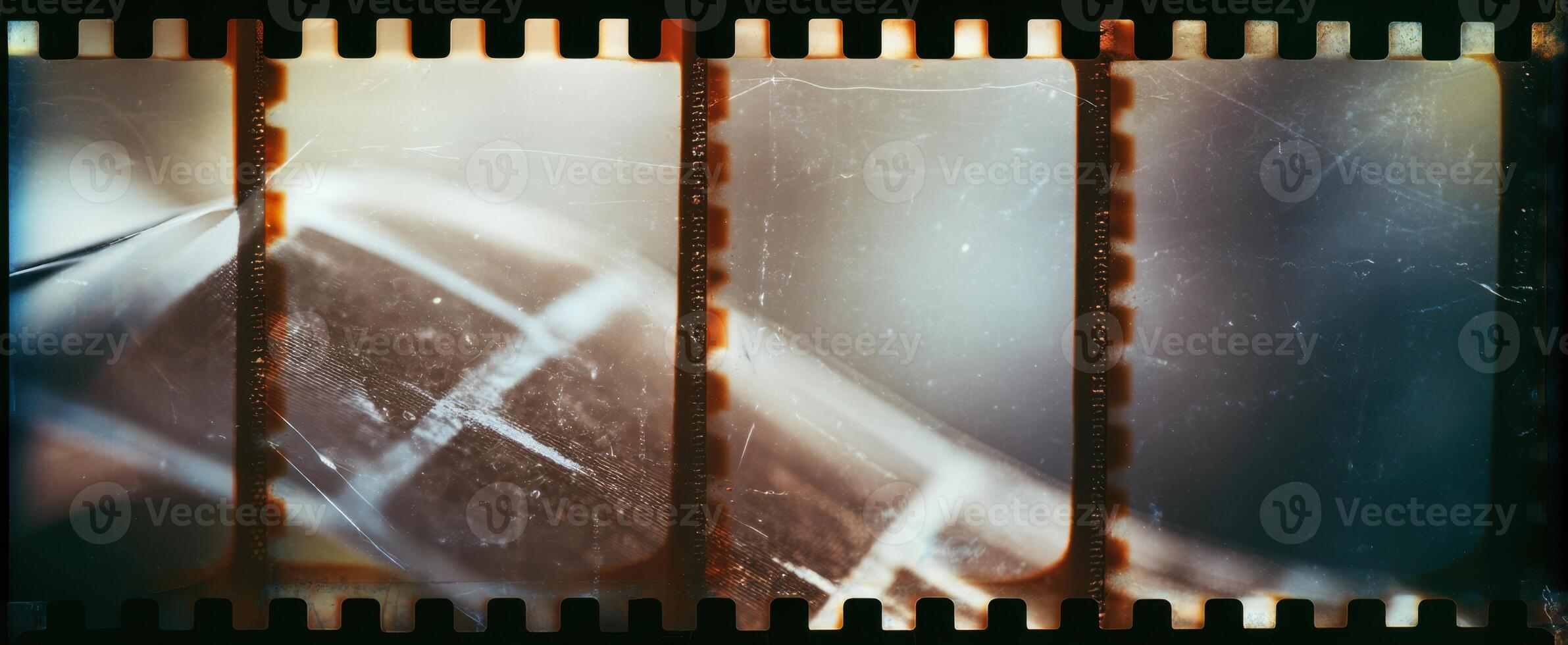 The intricate detail of a vintage filmstrip showcasing a classic guitar. photo