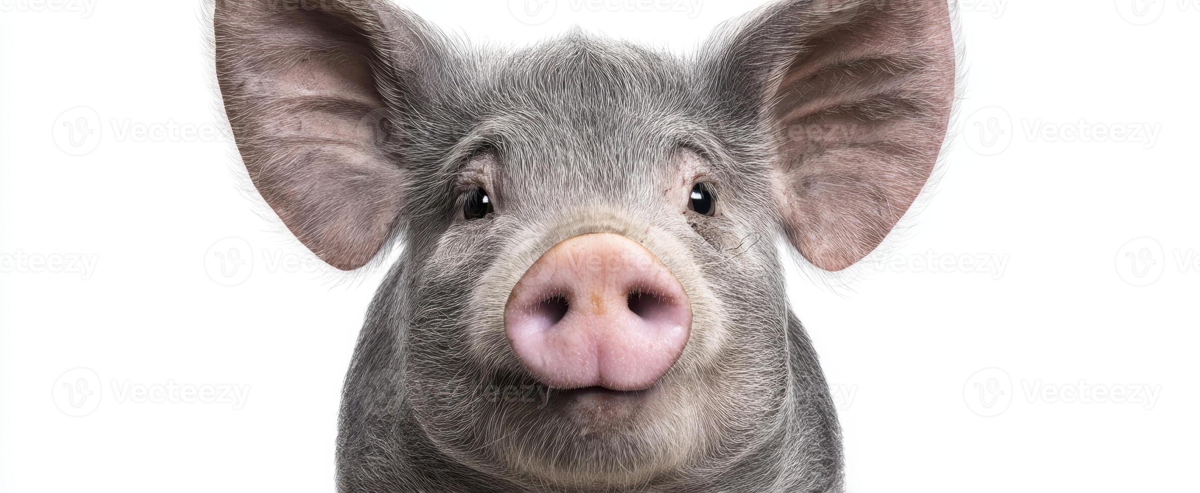 The charming pig with an adorable expression and endearing features. photo