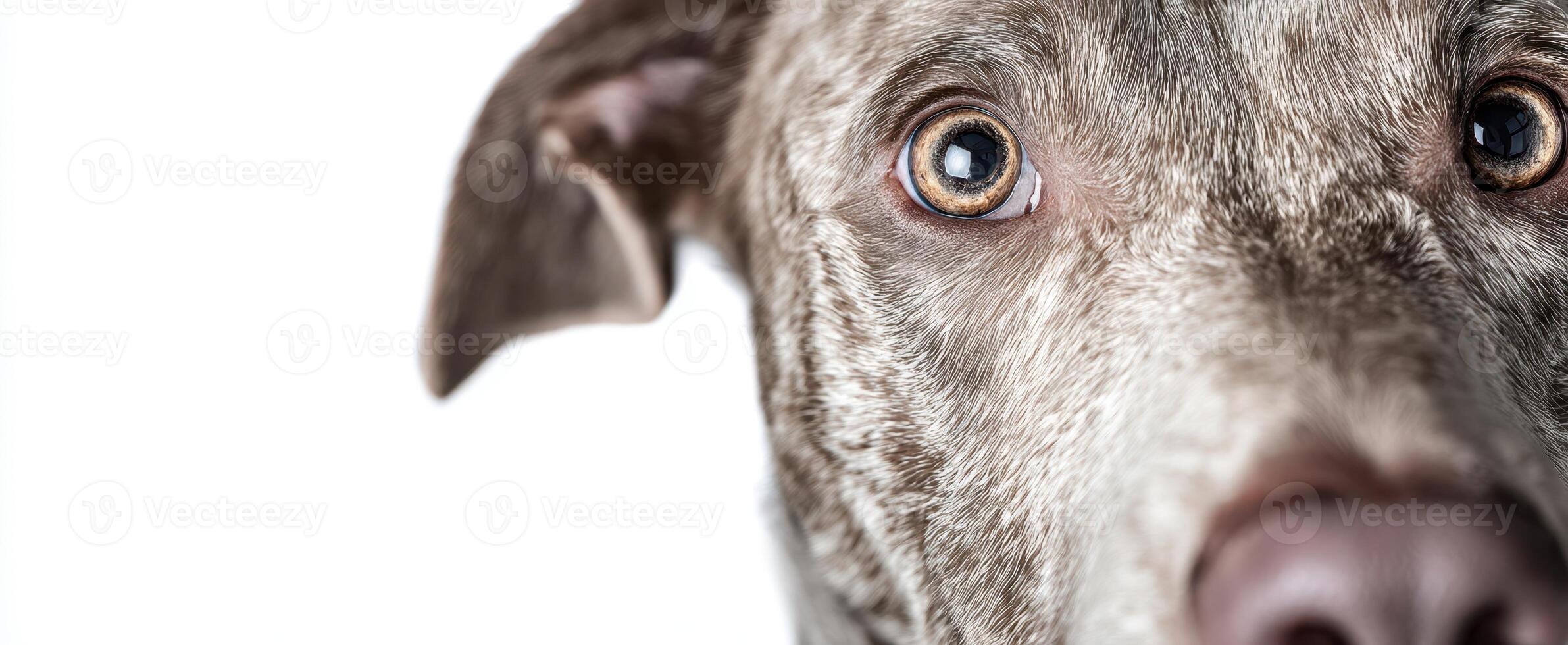 The close-up portrait of a curious and affectionate dog showcasing expressive eyes. photo