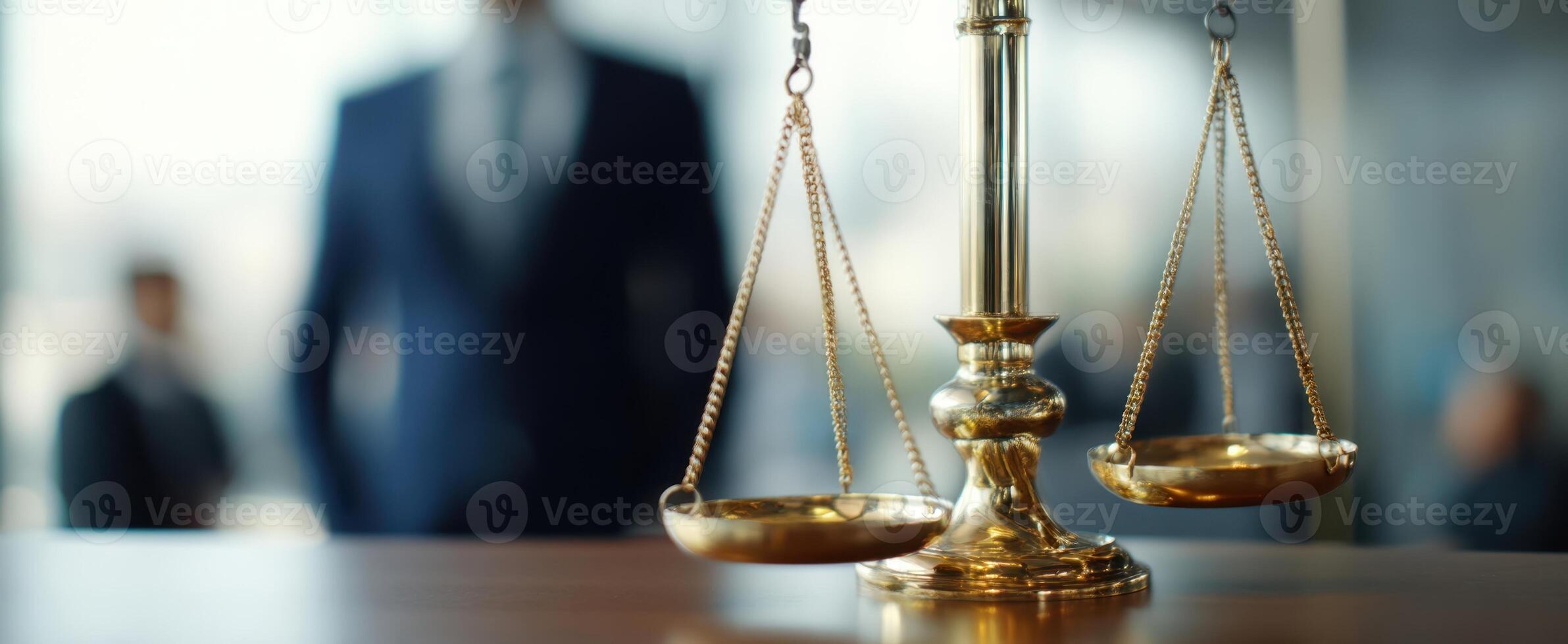 The elegant scales of justice representing the balance in the legal system. photo