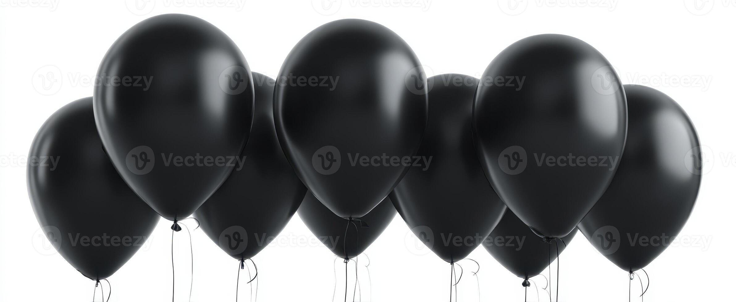 The elegant arrangement of black balloons for a sophisticated celebration. photo