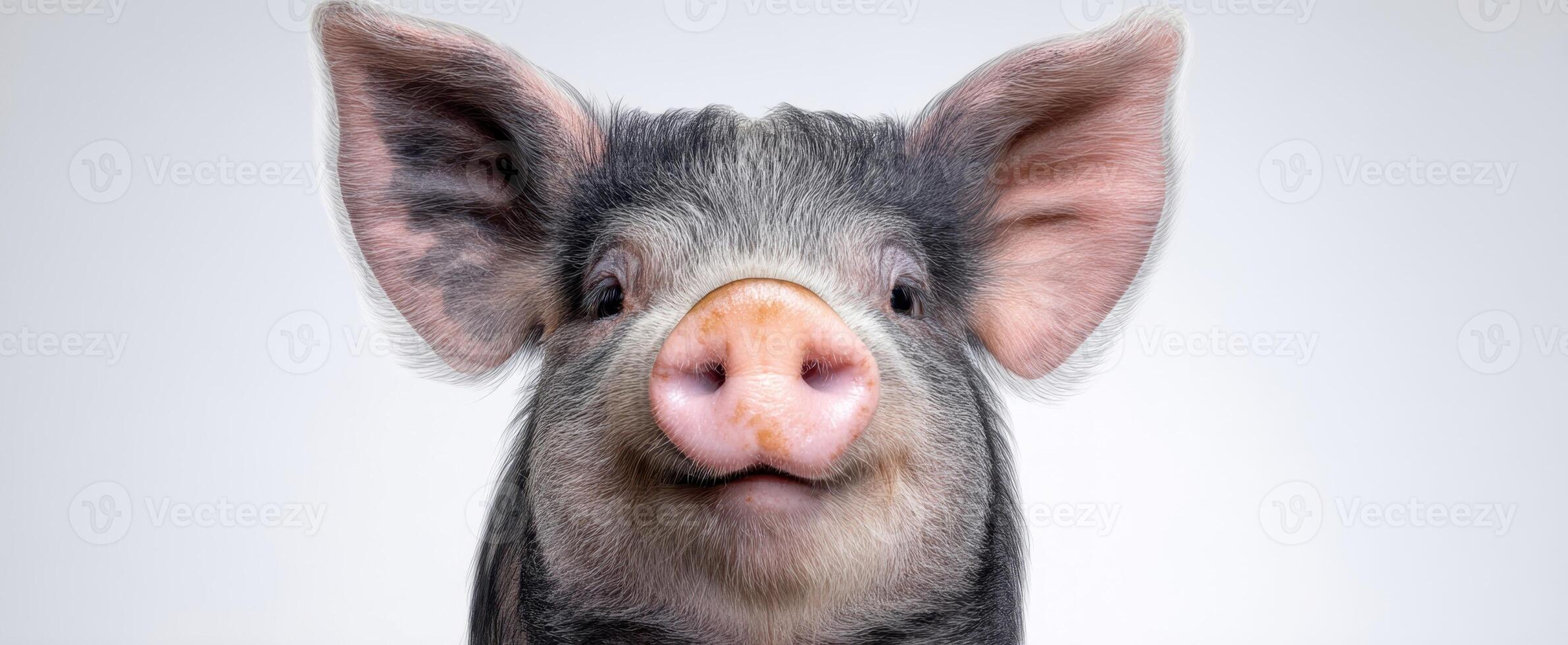 The charming pig with a delightful expression and vibrant personality. photo