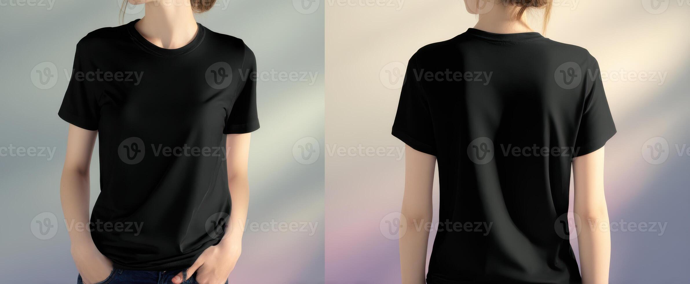 The stunning black t-shirt showcased in a minimalist fashion setting. photo