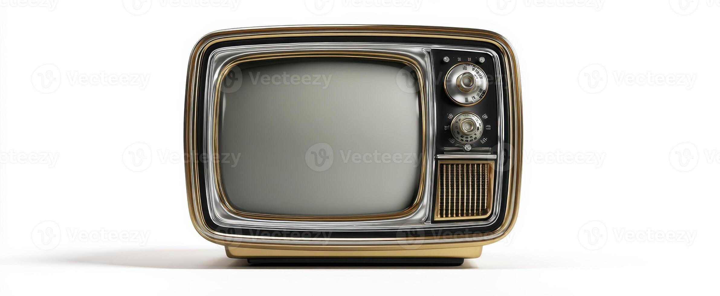 The vintage television set showcasing classic design and nostalgic appeal. photo