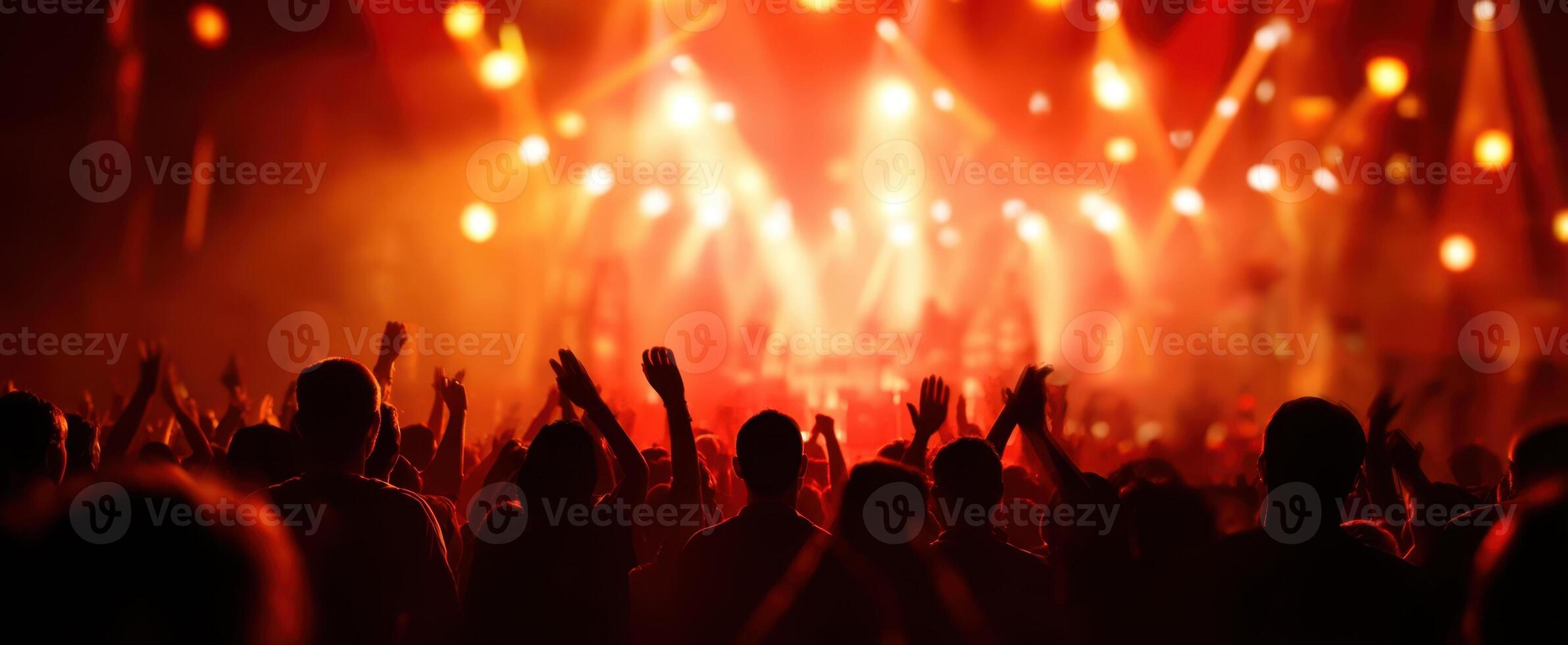 The Vibrant Energy of a Live Concert with Enthusiastic Crowd and Dynamic Lights photo