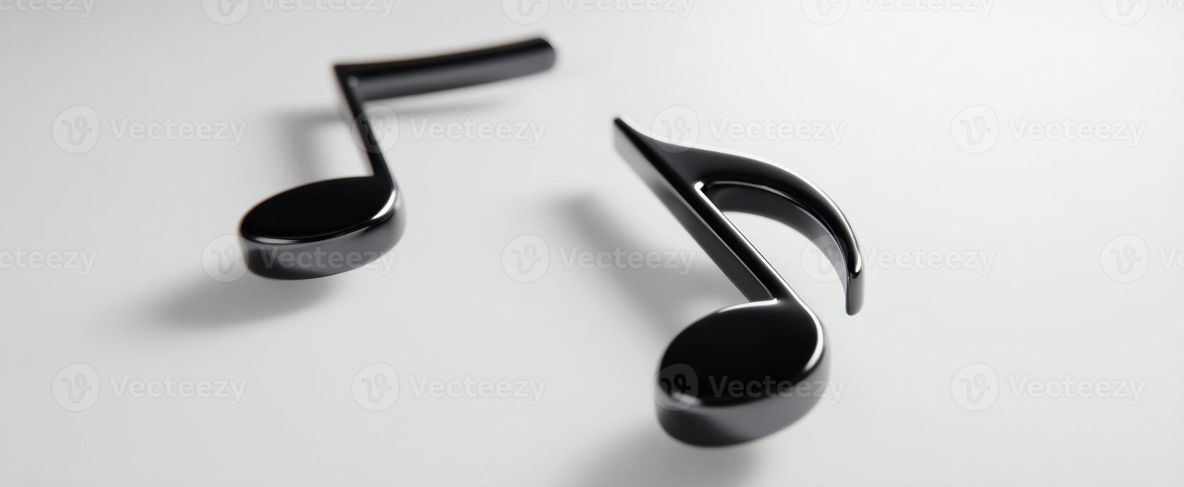 The black musical notes representing creativity and artistic expression. photo