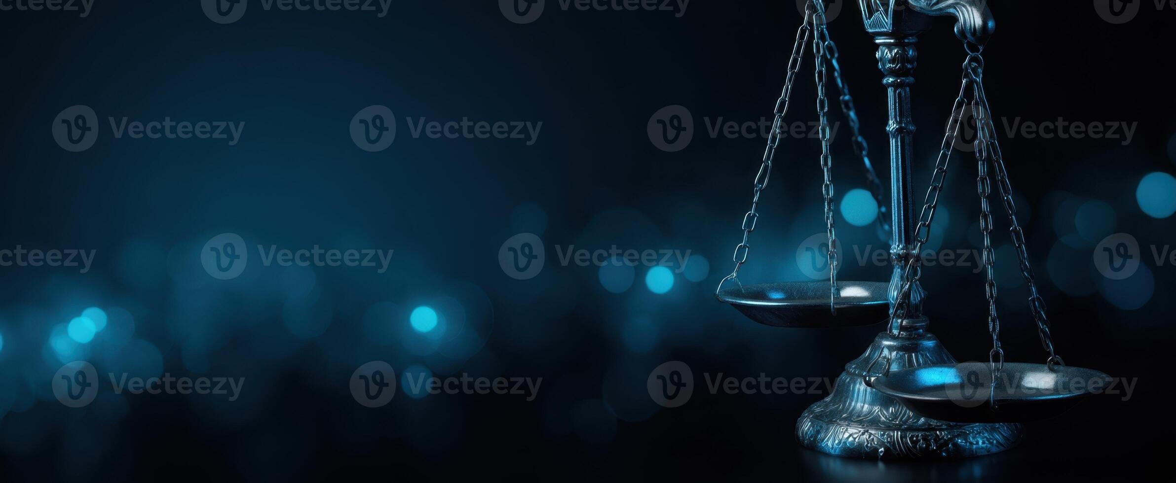 The Scales of Justice Symbolizing Fairness and Legal Balance in a Dark Setting photo