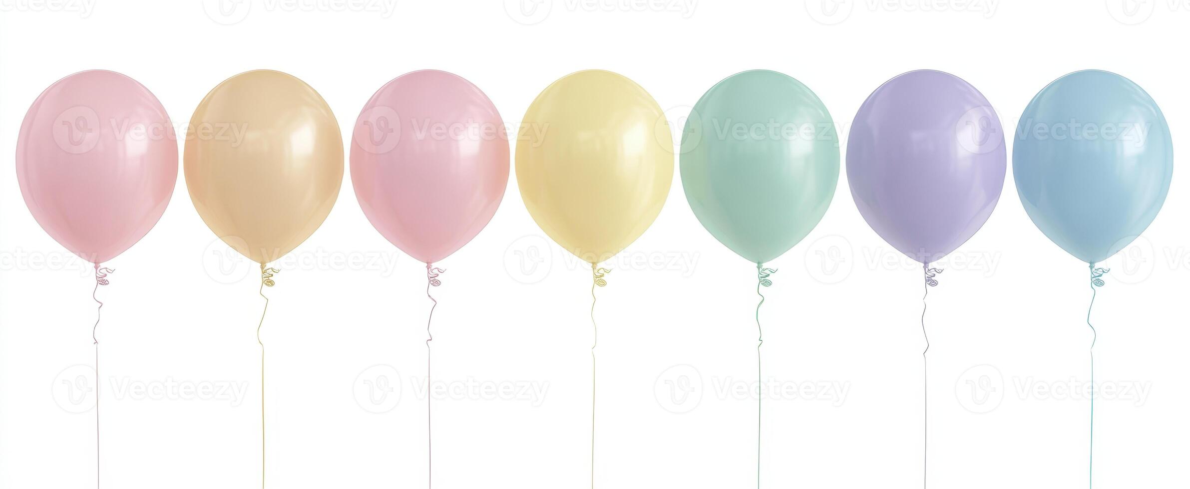 The pastel balloons in a delightful arrangement for celebrations and events. photo