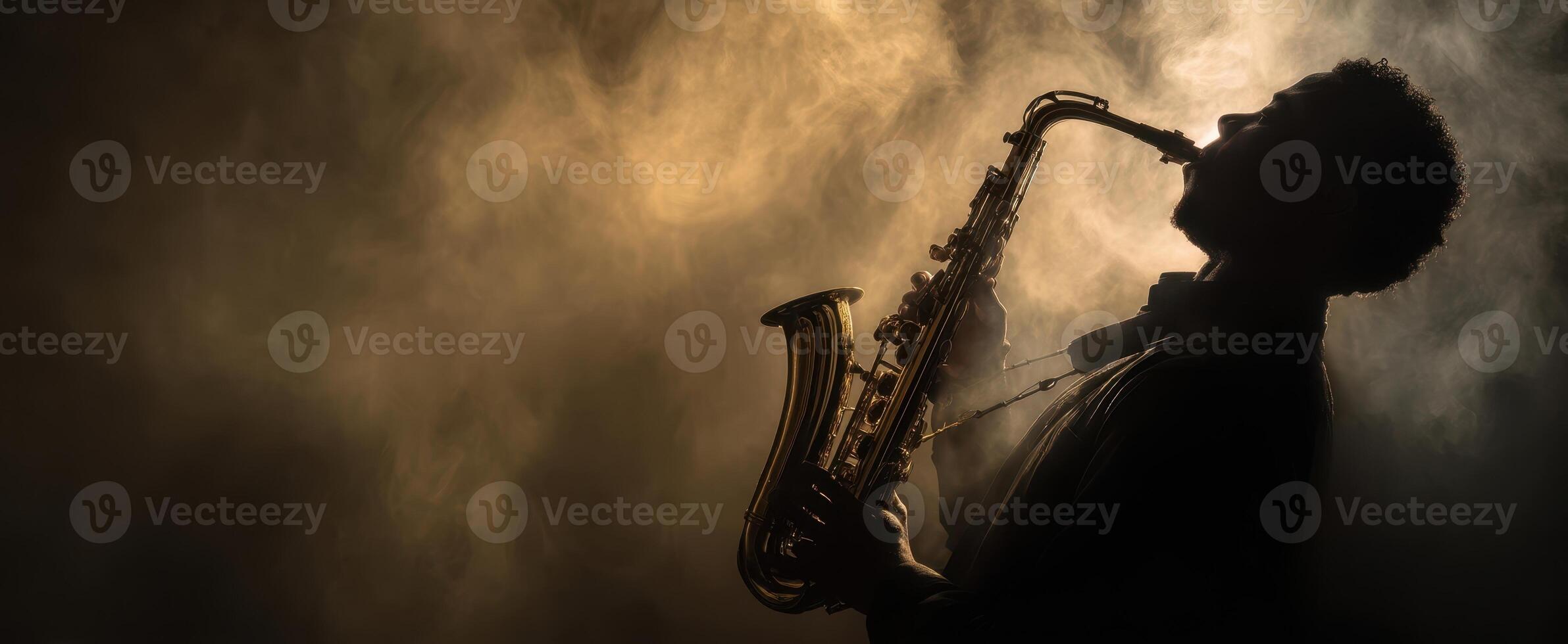 The captivating saxophonist creating soulful music in a smoky atmosphere. photo