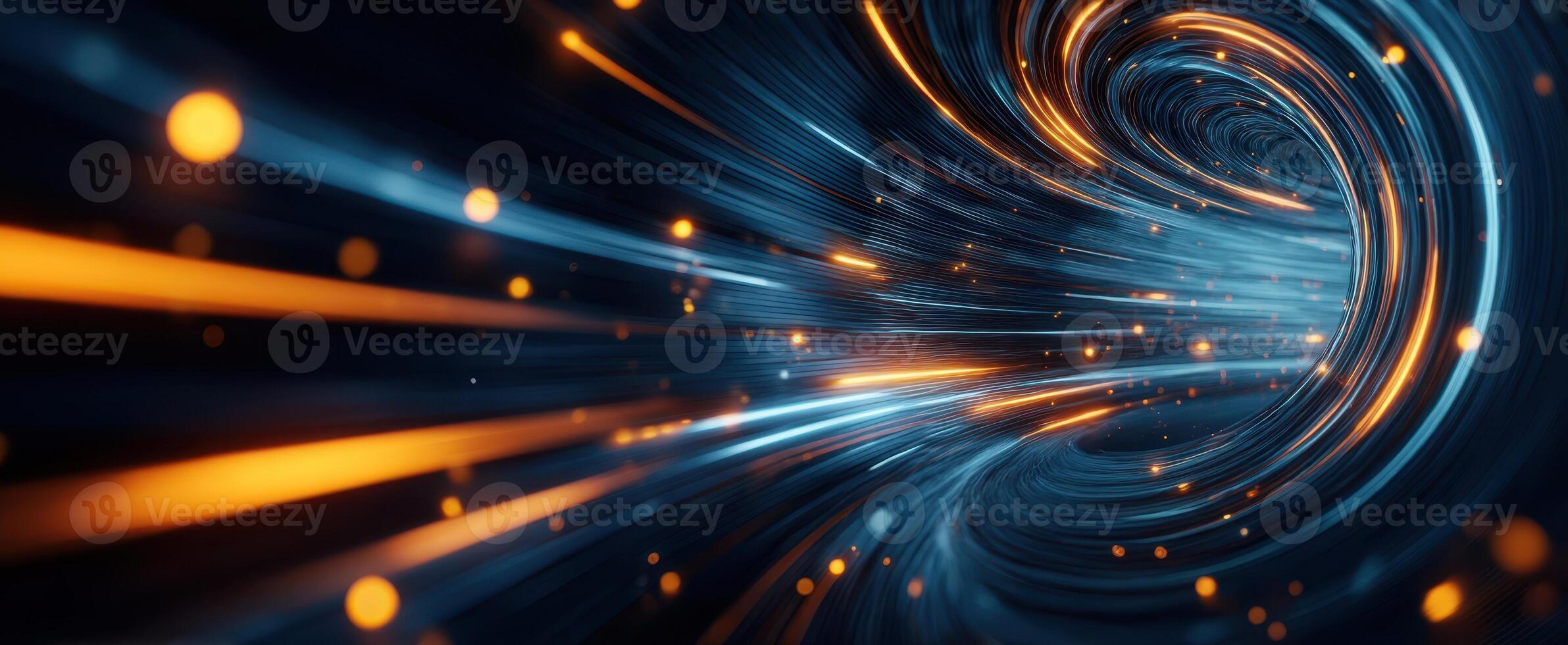 The Dynamic Swirl of Light and Color in a Futuristic Vortex photo
