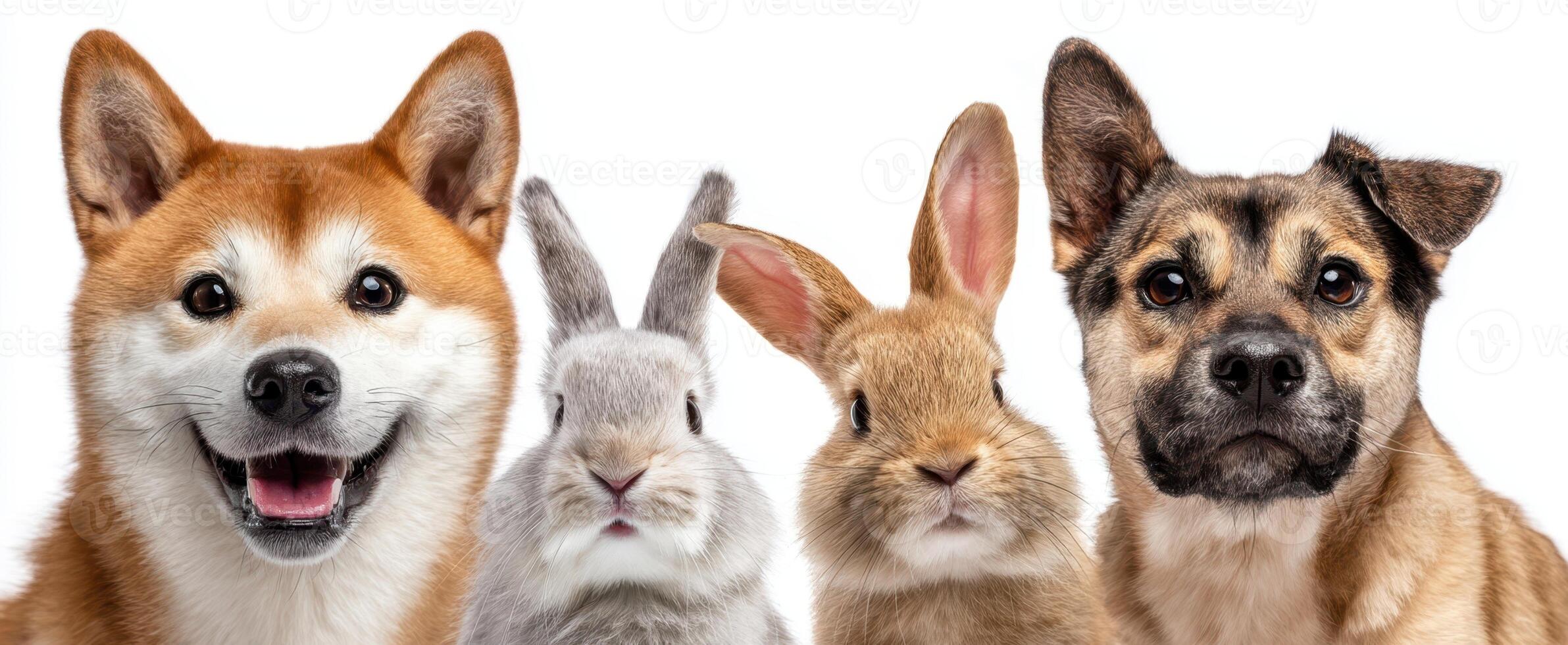 The delightful gathering of various furry friends showcasing joy and companionship. photo