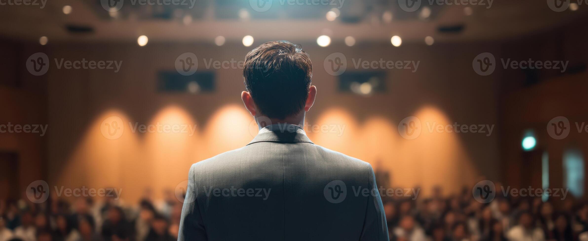 The Speaker Engaging an Audience at a Dynamic Business Conference photo