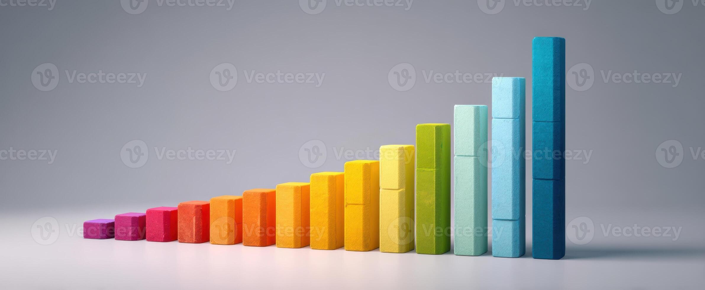 The colorful blocks illustrating a growth trend in data visualization and analysis photo