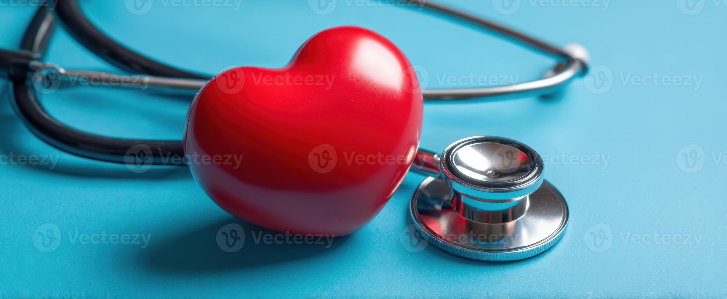 The Heart and Stethoscope Symbolizing Healthcare and Compassion in Medicine photo
