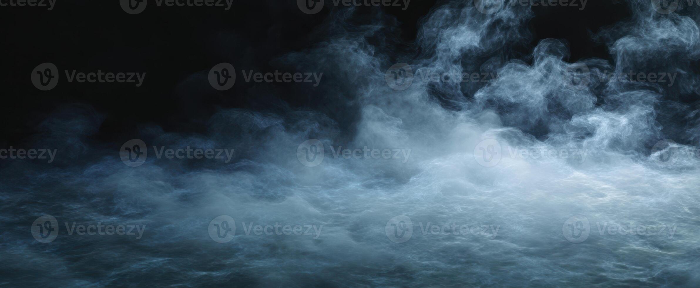 The ethereal smoke swirling in mysterious shadows and soft light. photo