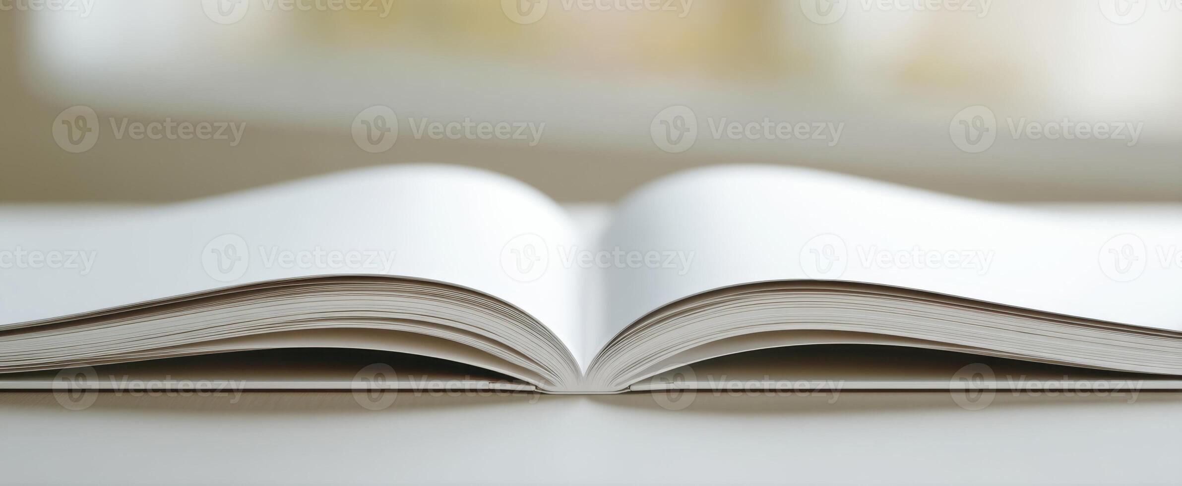 The open book inviting readers to explore blank possibilities and creativity. photo