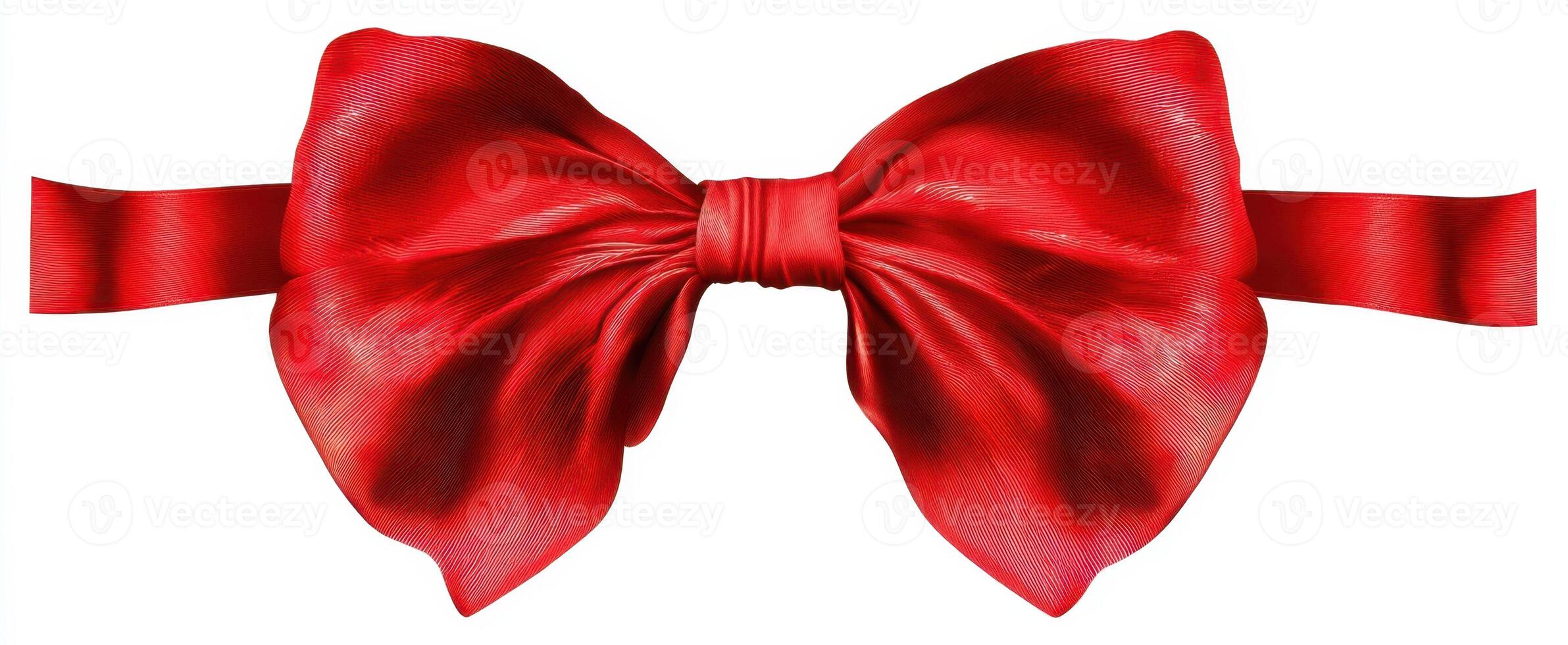 The elegant red bow tied with a silky ribbon for special occasions. photo