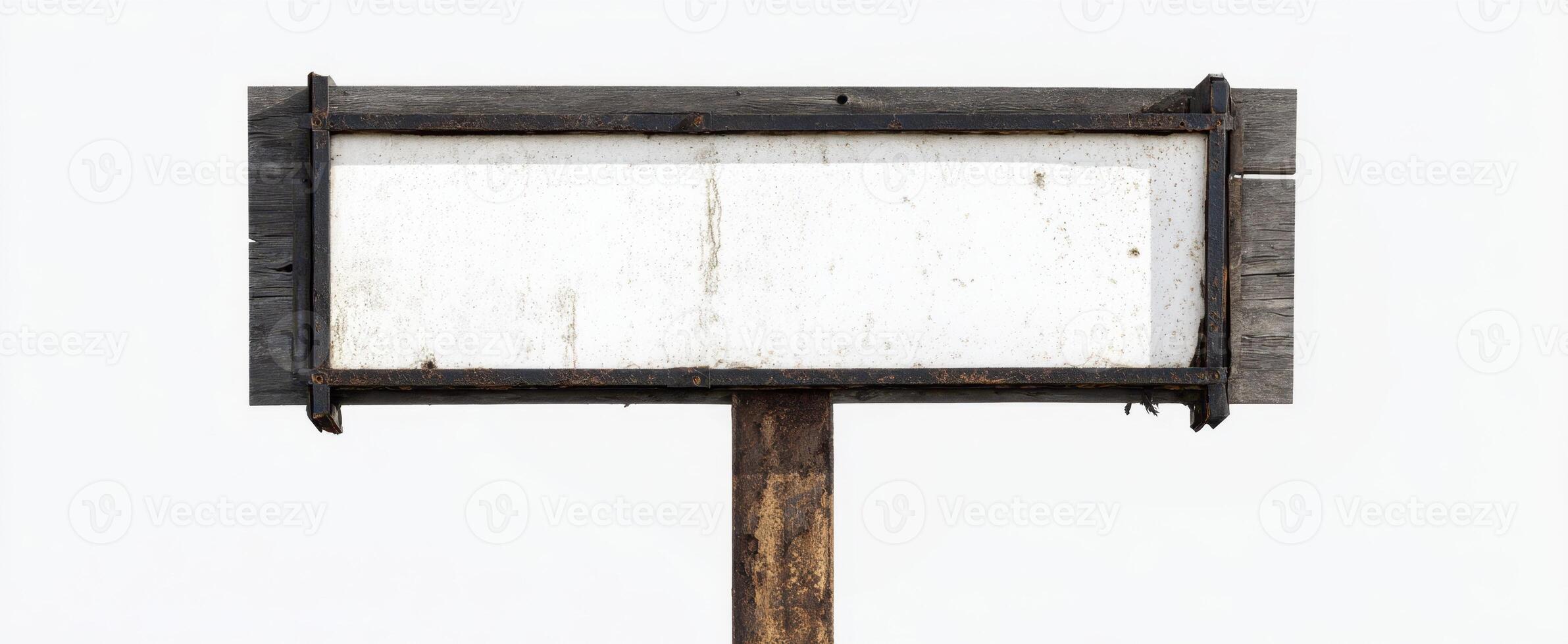 The blank wooden signpost ready for personalized messaging and creative design. photo