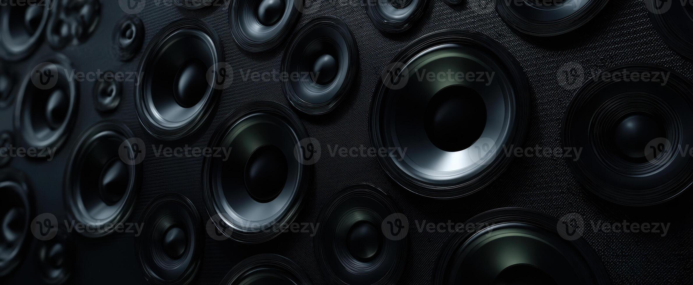 The intricate arrangement of speakers creating a captivating auditory environment. photo