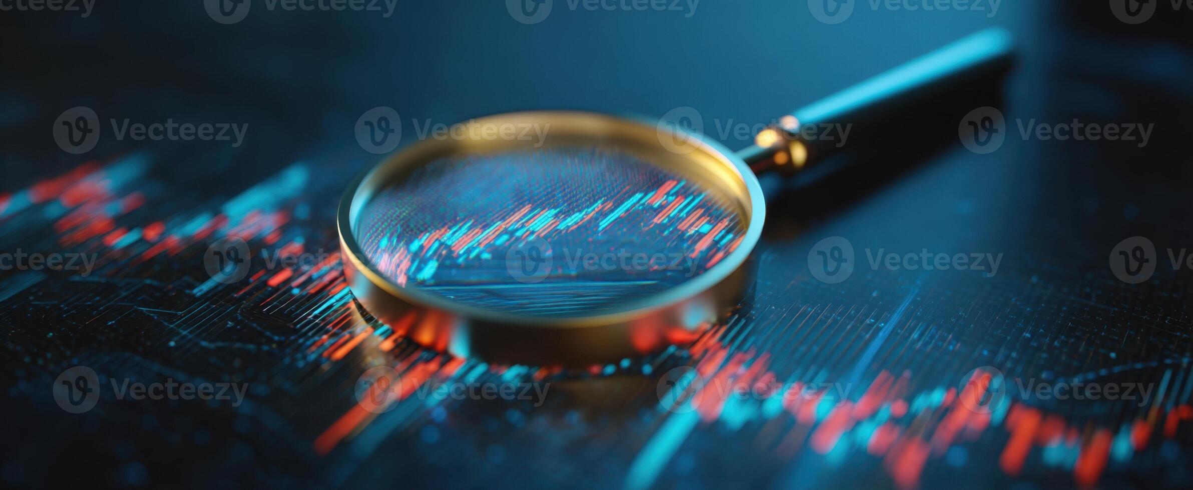 The Magnifying Glass Focusing on Financial Data Analysis and Growth Trends photo