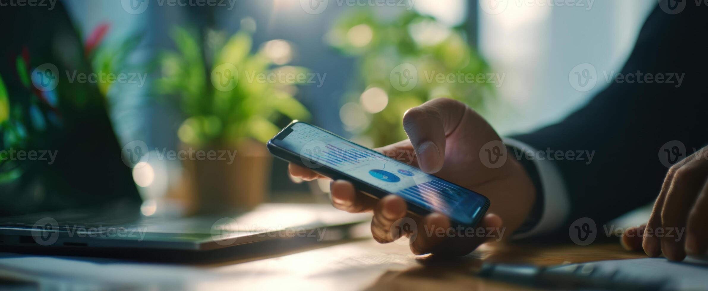 The smartphone in a professional setting showcasing modern business convenience. photo