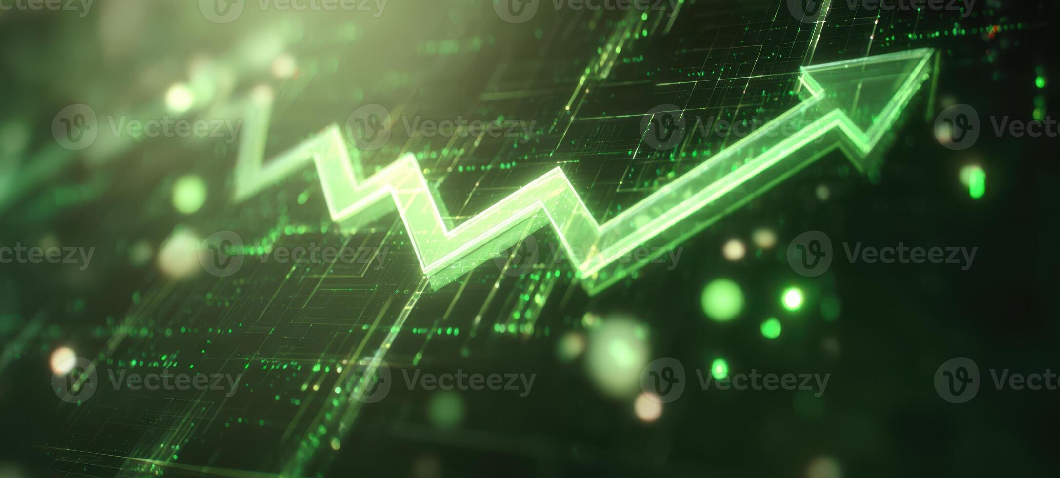 The upward trend graph representing financial growth and data analytics. photo