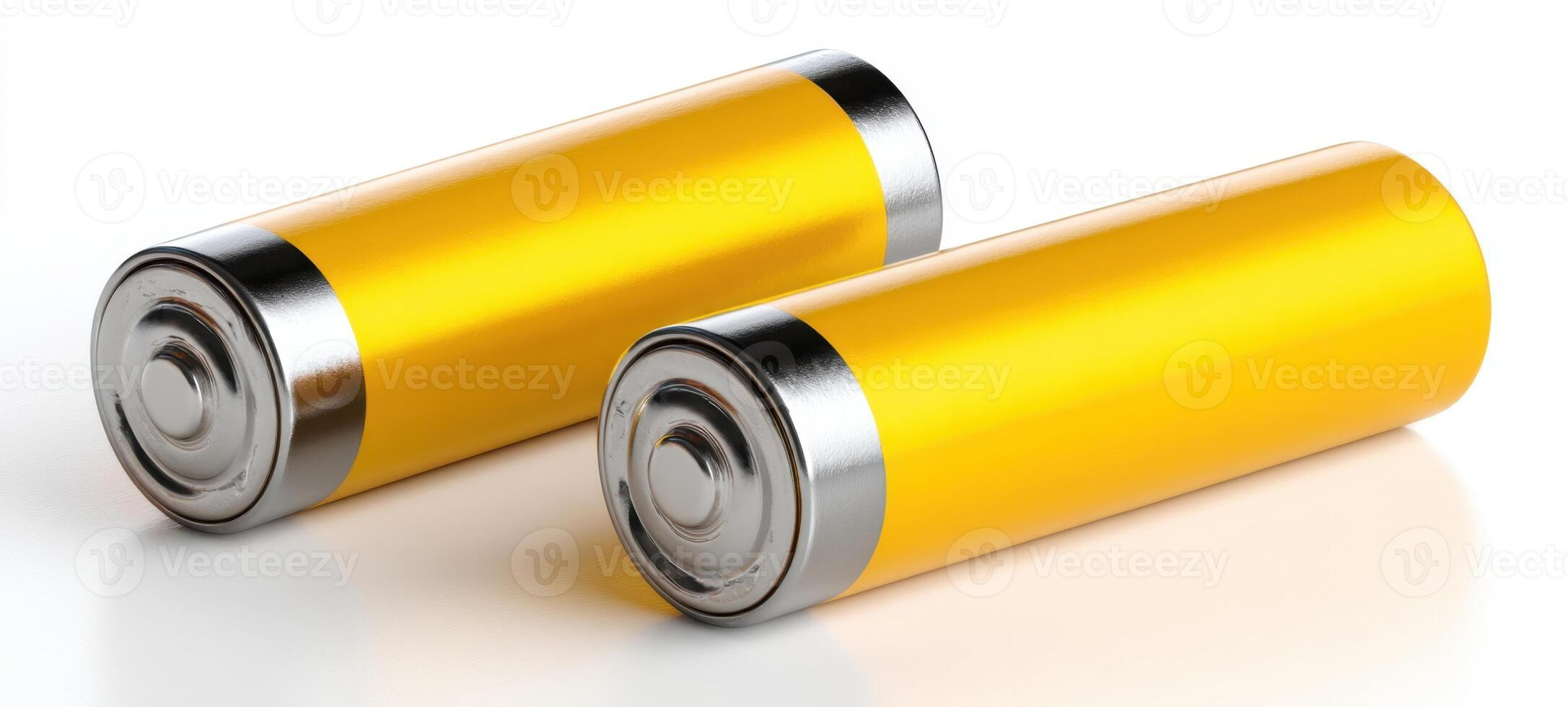 The vibrant yellow batteries showcasing modern energy storage solutions. photo