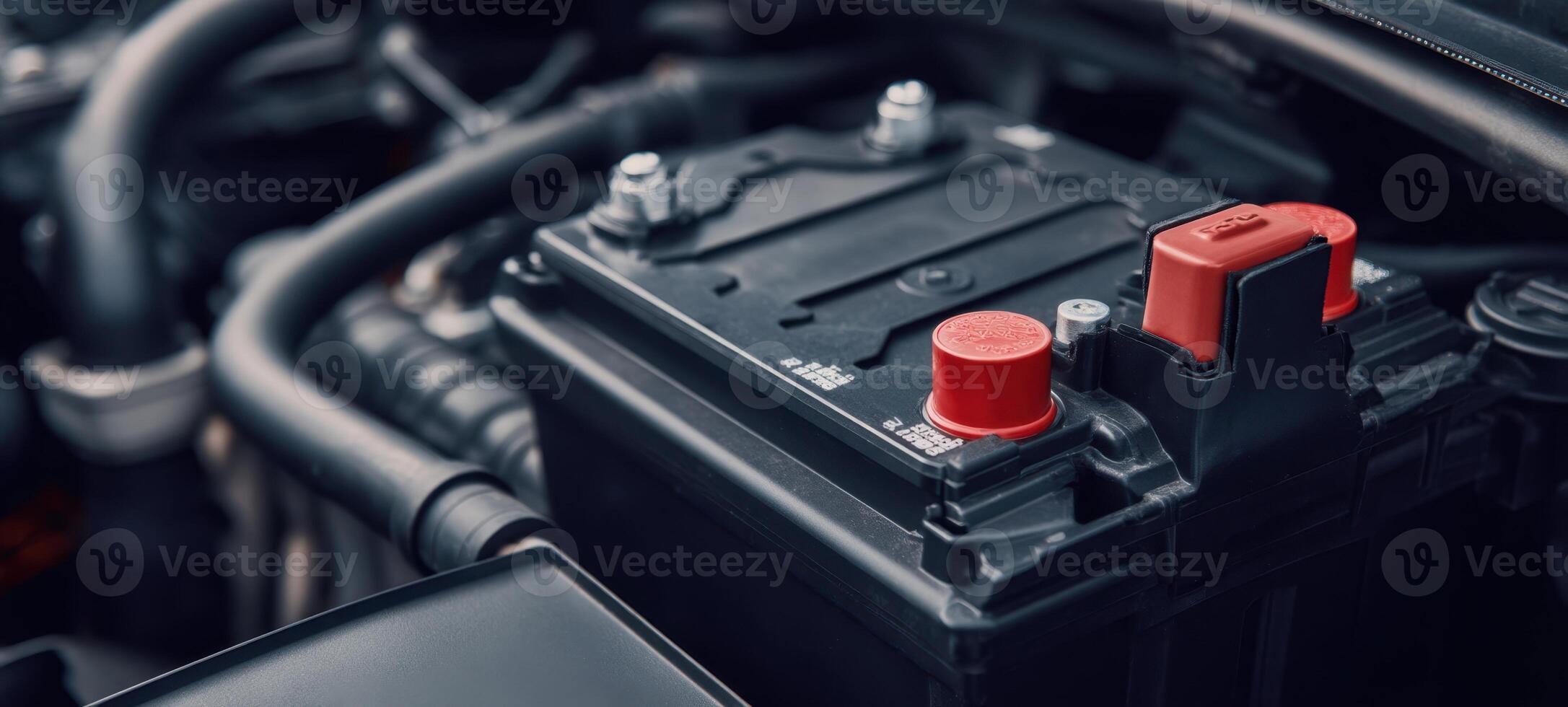 The automobile battery showcasing advanced engineering and electrical components. photo