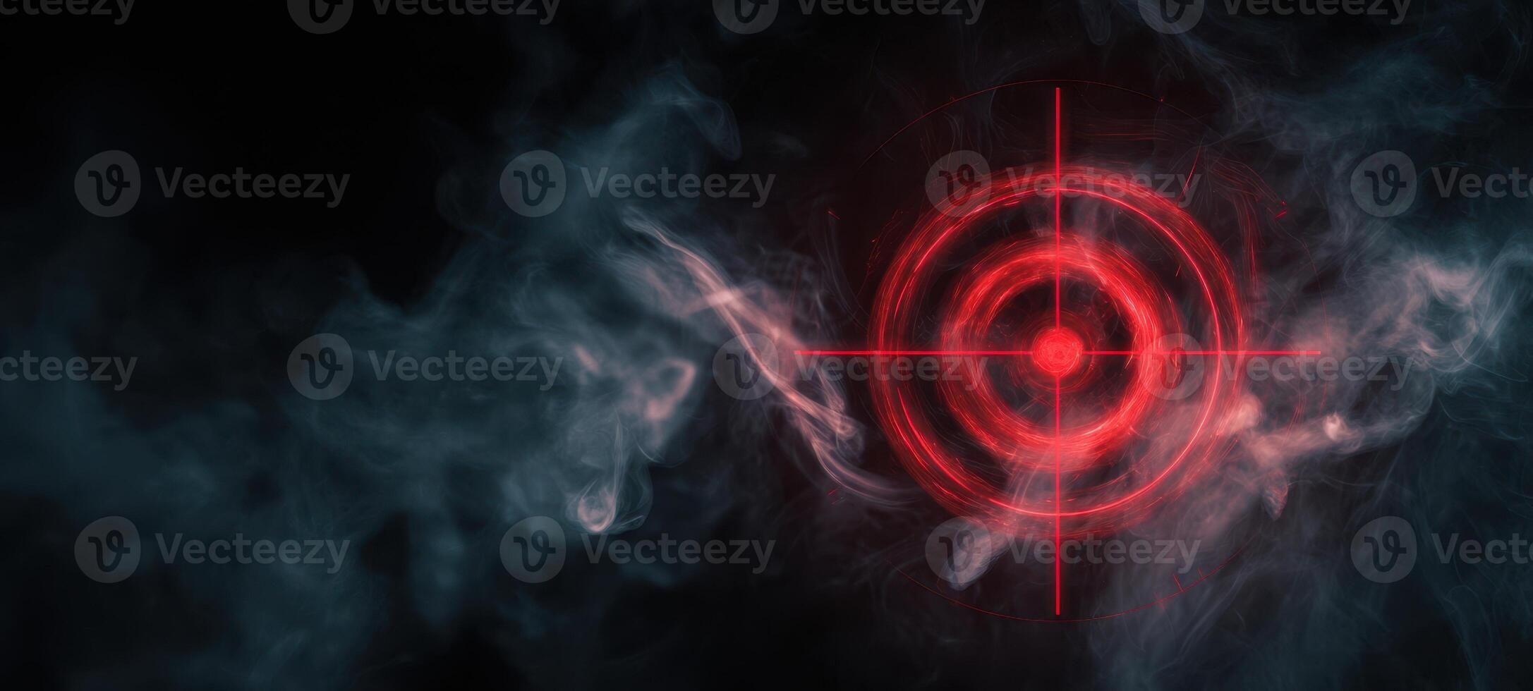 The Red Target Mark with Smoke Background Enhancing the Focused Aim photo