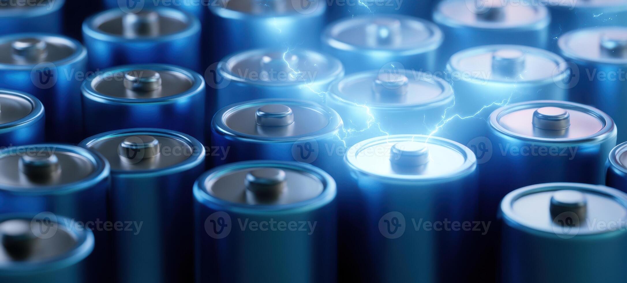 The dynamic energy of batteries illuminated by electric sparks. photo