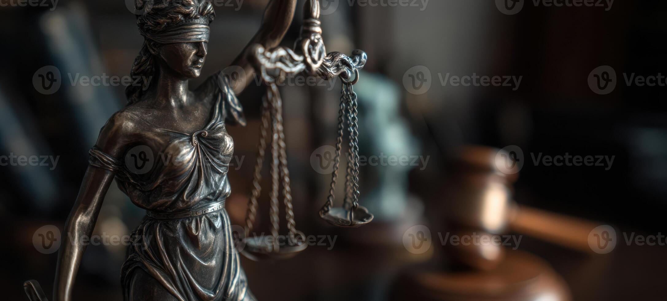 The Lady Justice Statue Overseeing Law and Order in a Legal Setting photo