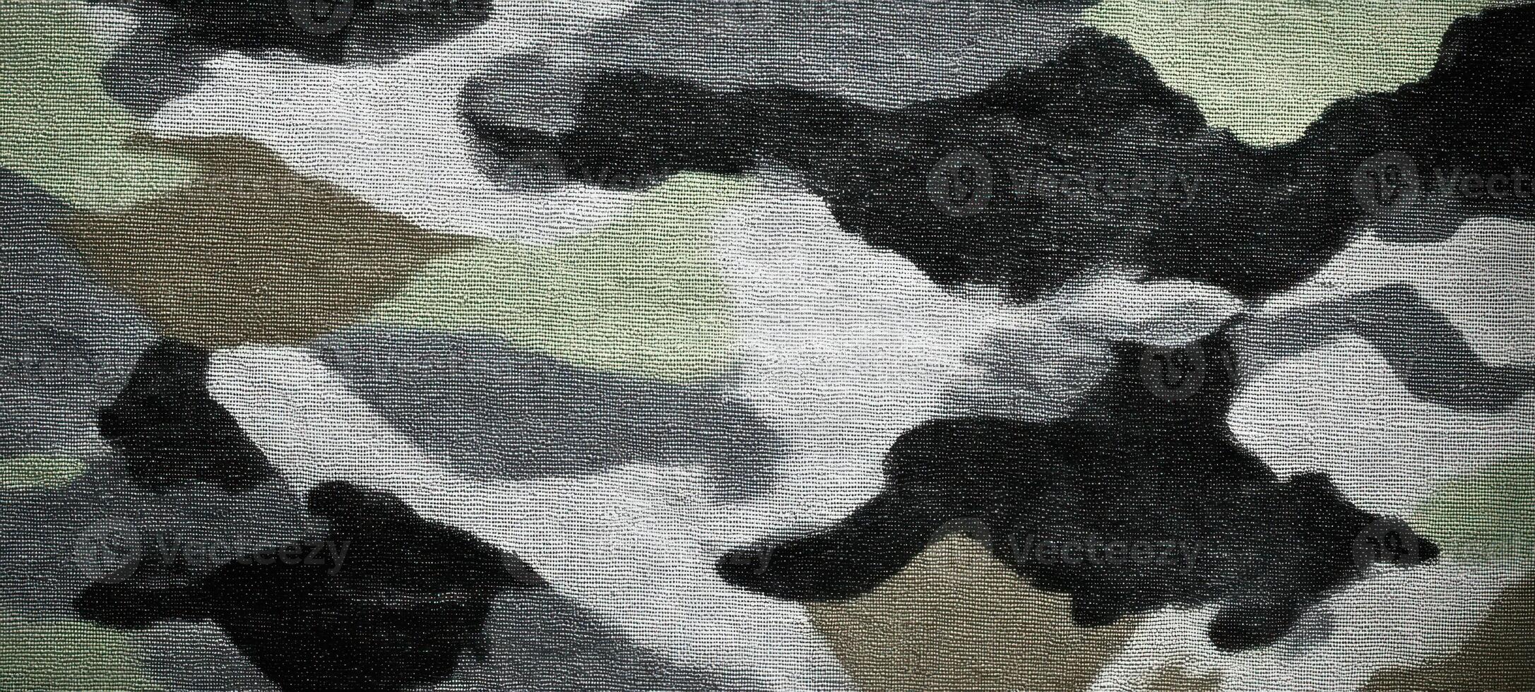 The camouflage pattern with earthy tones and textured surface for various applications. photo