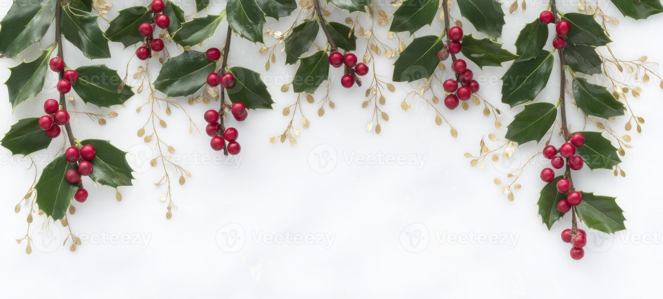 The Holly Berries and Greenery Create a Festive Holiday Atmosphere photo