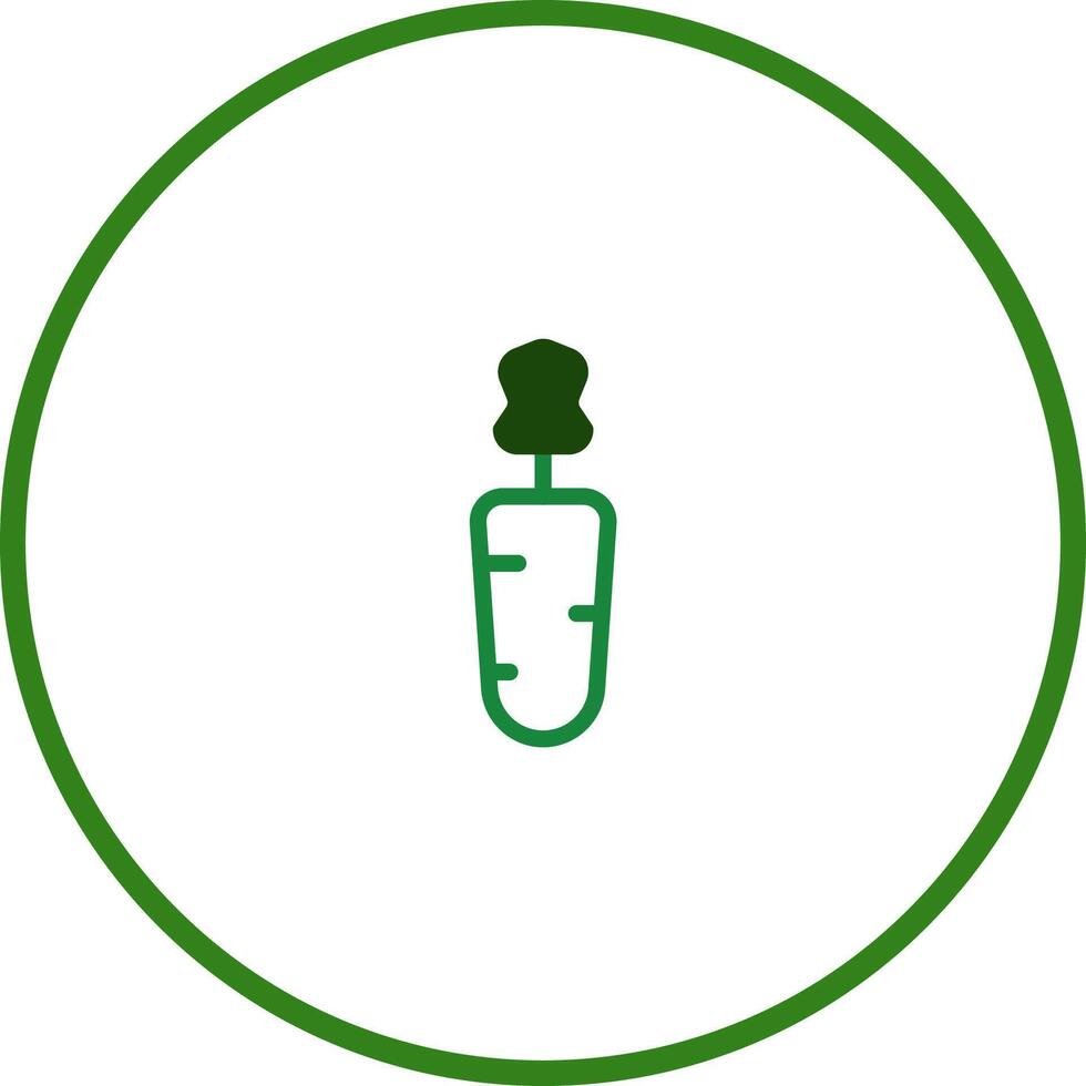 A green icon of a carrot in a round circle vector