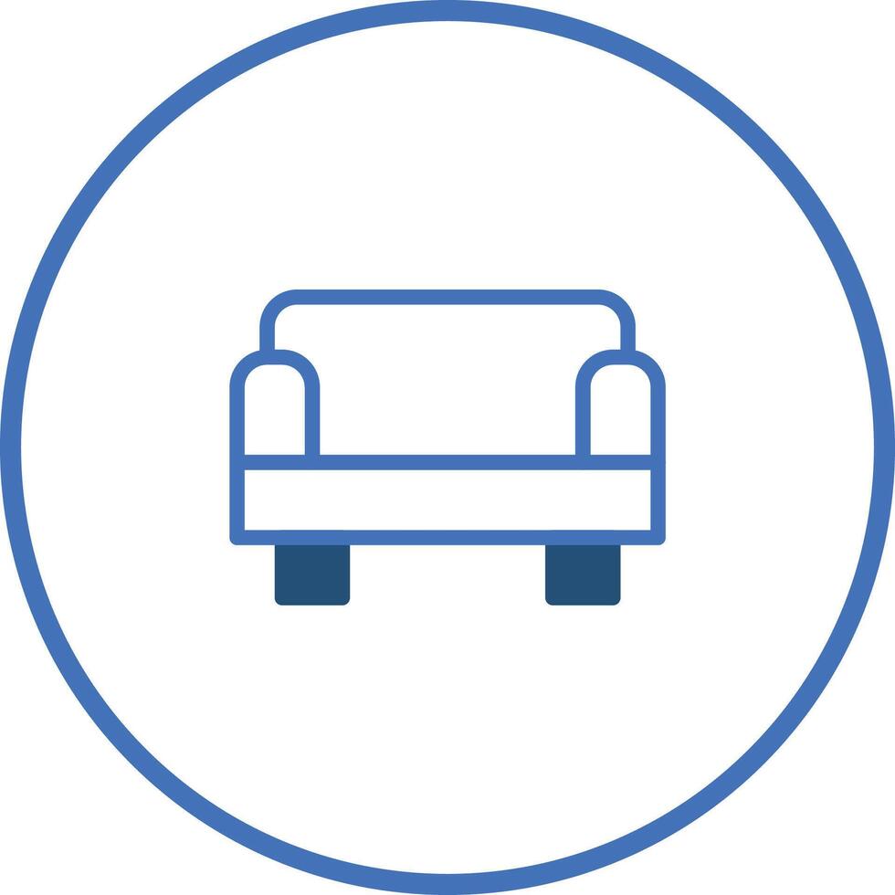 A couch icon in a circle vector