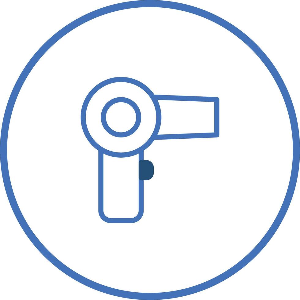 A blue icon of a blow dryer vector