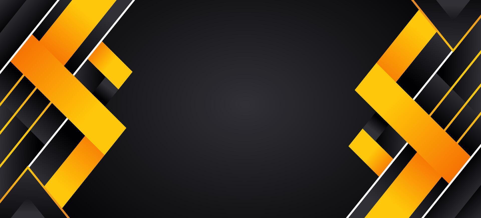 Abstract Yellow and Black Geometric Background Design vector
