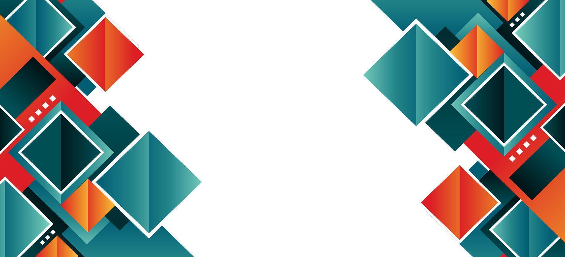 Modern Abstract Geometric Frame Background with Colorful Squares vector