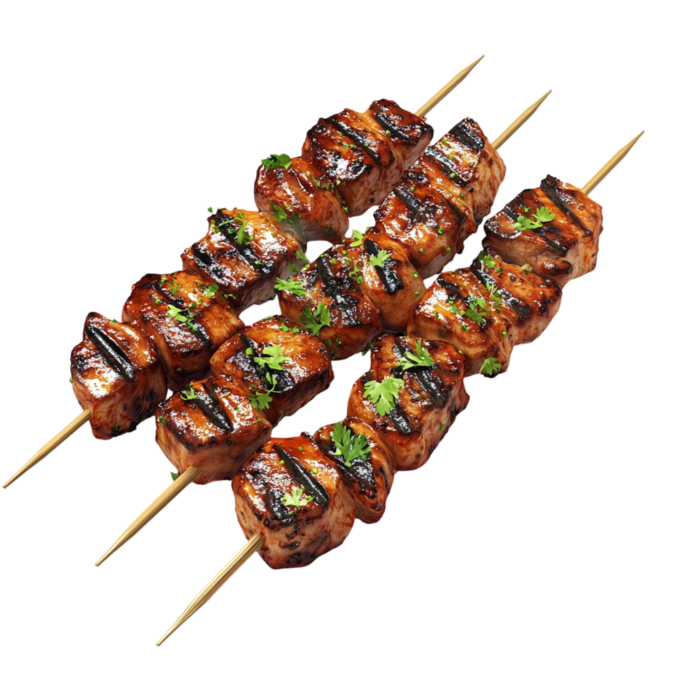 Grilled Meat Skewers Delight png