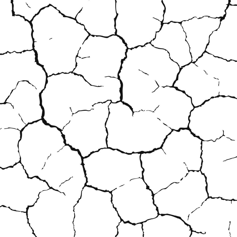 Cracked dry ground texture patern. Wall cracks, earthquake damage. Desert drought surface. Natural desert drought surface, background for climate change, geology, eco design. illustration vector